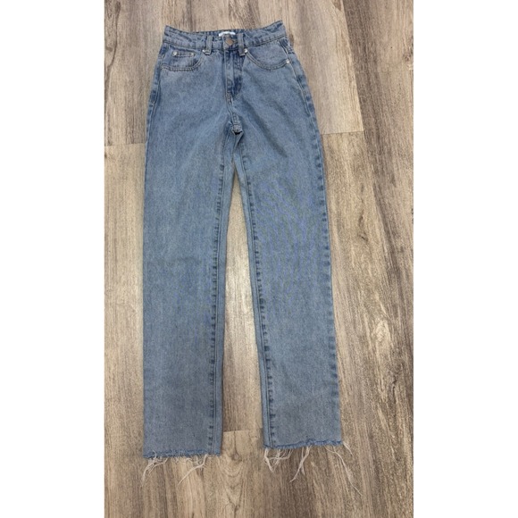 Superdown Jeans Womens Size 23 Light Wash Distressed Frayed Hem Denim - Picture 1 of 7